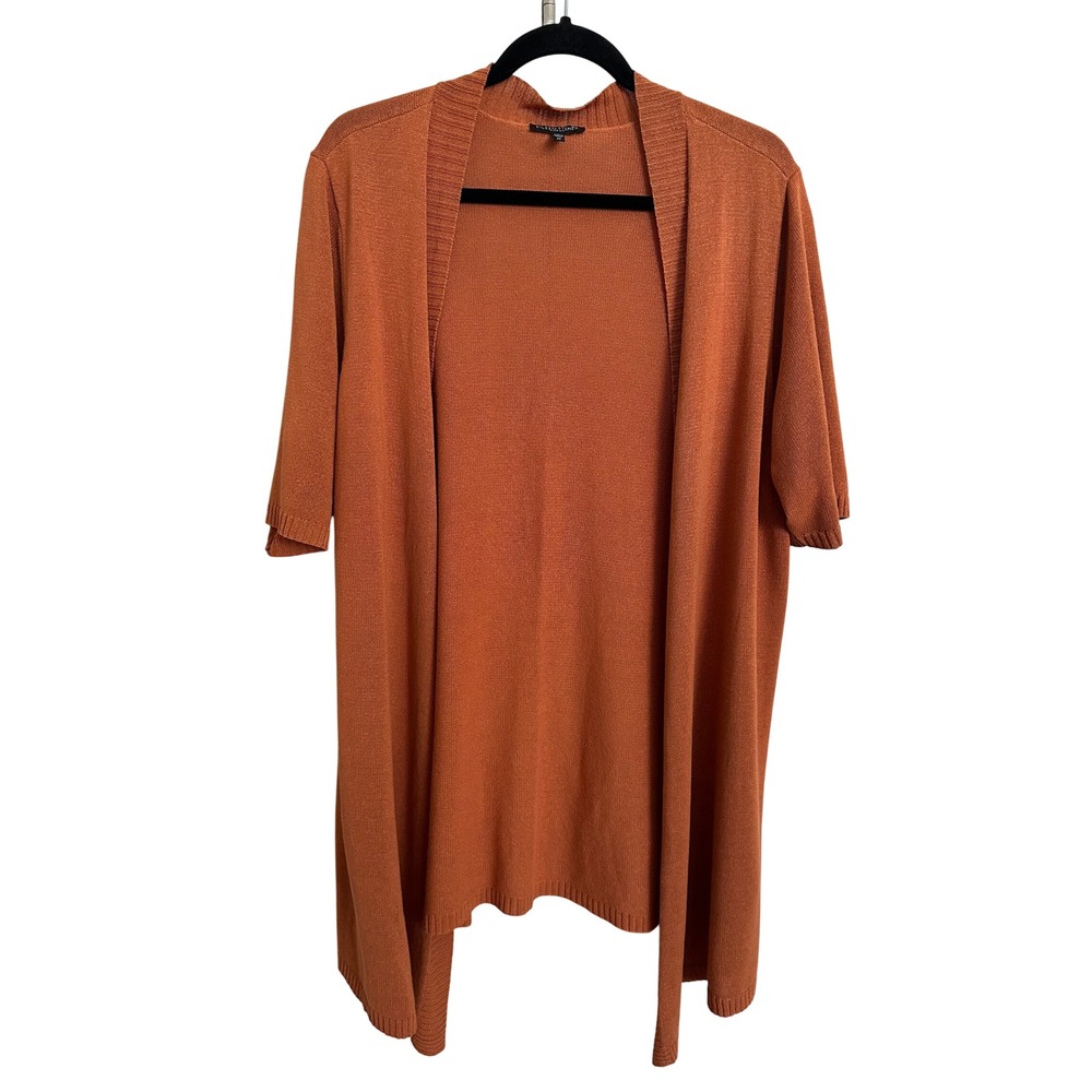 Eileen Fisher Terracotta Italian‎ Yarn Open Front Duster Cardigan 2X
